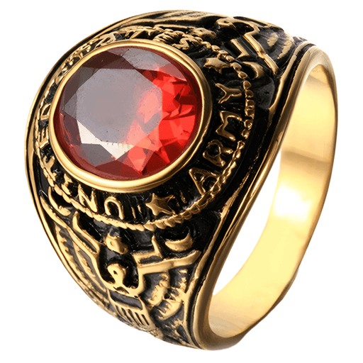 Bague Militaire Américaine - LE SOLDAT 54 / Rubis