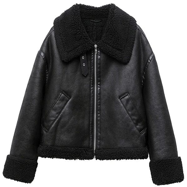 Blouson Aviateur Cuir Femme - LE SOLDAT Noir / XS