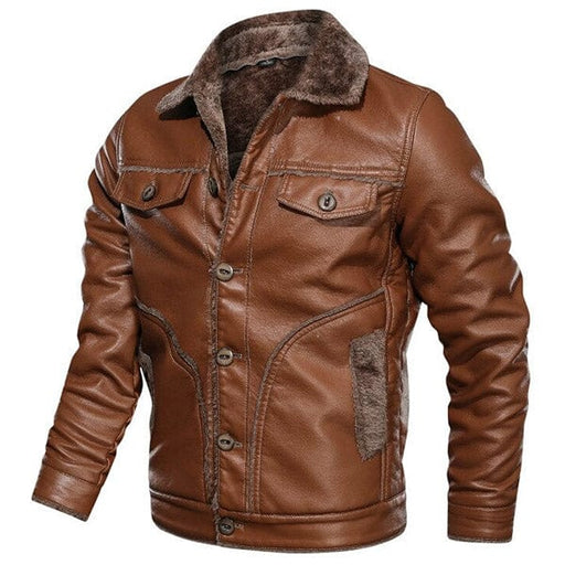 Blouson Aviateur Cuir Marron Homme - LE SOLDAT