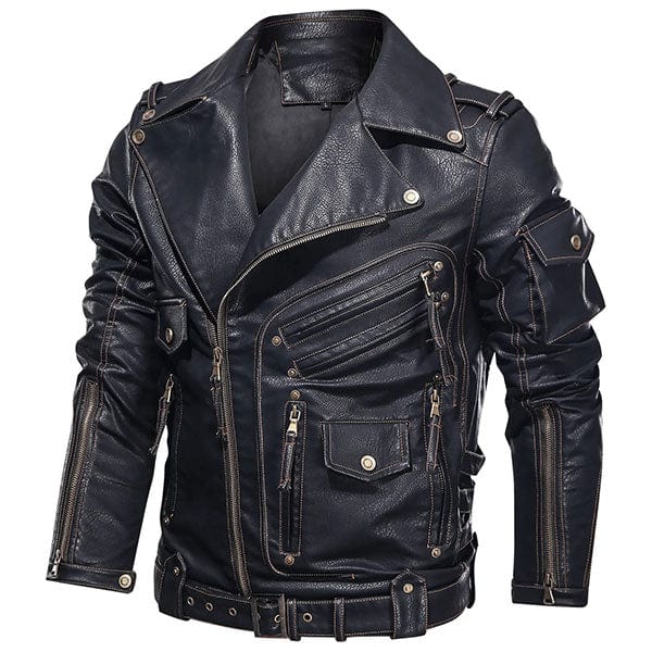 Blouson Aviateur Moto Homme - LE SOLDAT Noir / S