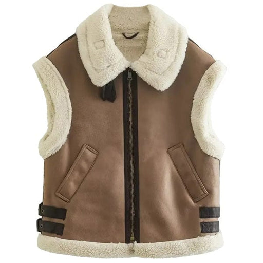 Blouson Aviateur Sans Manche - LE SOLDAT Marron / XS