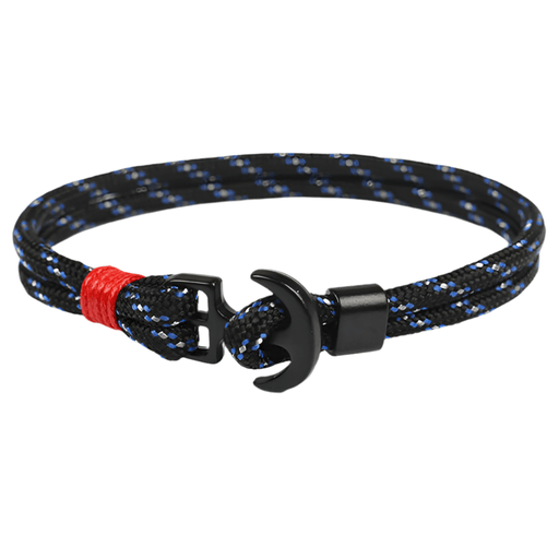 Bracelet Ancre Marine Vague Homme - LE SOLDAT Noir bleu / 21