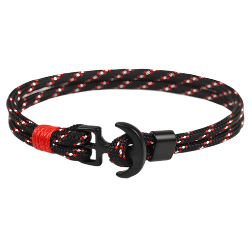 Bracelet Ancre Nautique Homme - LE SOLDAT Noir rouge / 21