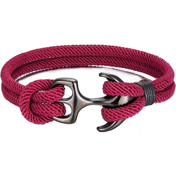 Bracelet Militaire Ancre Noir - LE SOLDAT Rouge bordeaux / 19cm