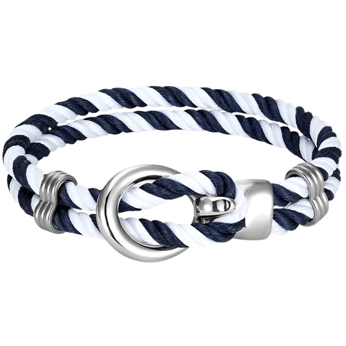 Bracelet Militaire Corde Nautique - LE SOLDAT Blanc / Bleu