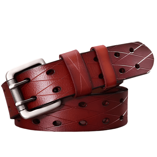 Ceinture Militaire Cuir Bordeaux - LE SOLDAT