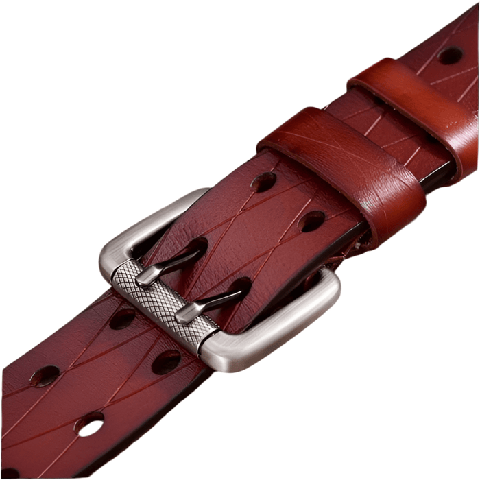 Ceinture Militaire Cuir Bordeaux - LE SOLDAT