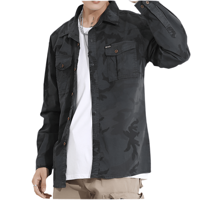 Chemise Militaire Camouflage Noir Homme - LE SOLDAT