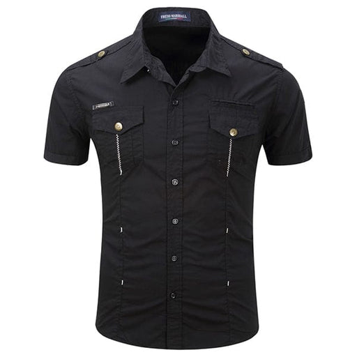 Chemise Militaire Noir Manche Courte - LE SOLDAT