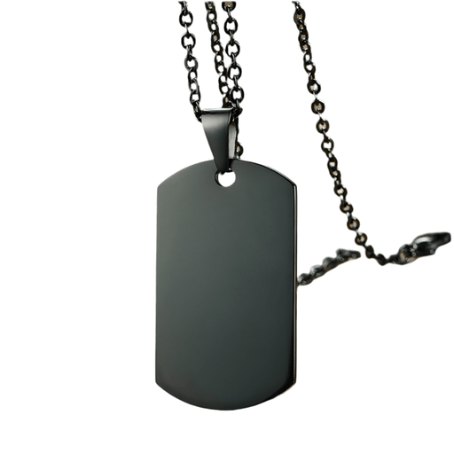 Collier Militaire Plaque Noir - LE SOLDAT