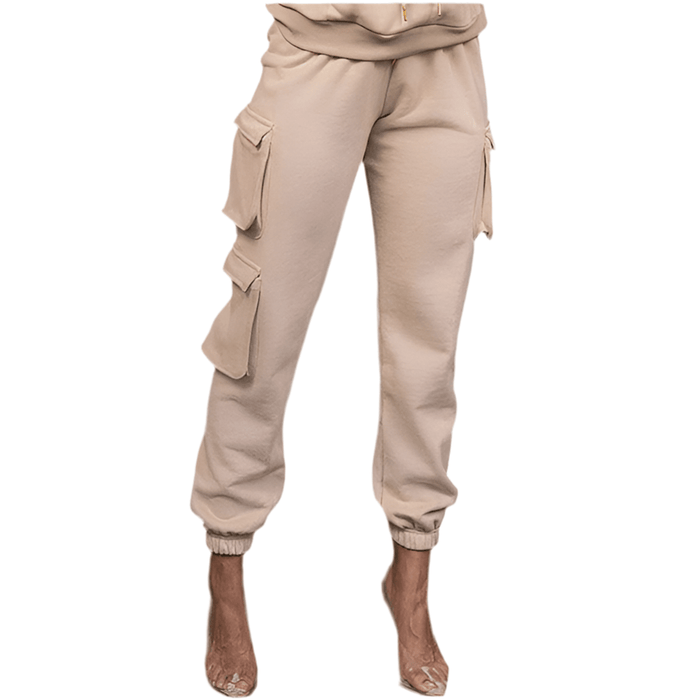 Pantalon Cargo Beige Femme Taille Haute - LE SOLDAT