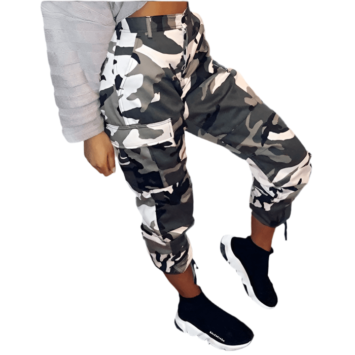 Pantalon Cargo Imprimé Camouflage Femme - LE SOLDAT