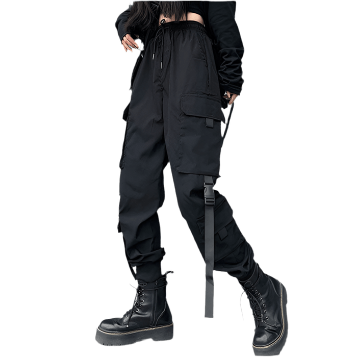 Pantalon Cargo Noir Femme Taille Haute - LE SOLDAT