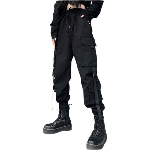 Pantalon Cargo Noir Femme Taille Haute - LE SOLDAT