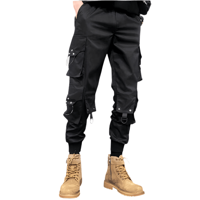 Pantalon Cargo Noir Homme Coupe Droite - LE SOLDAT