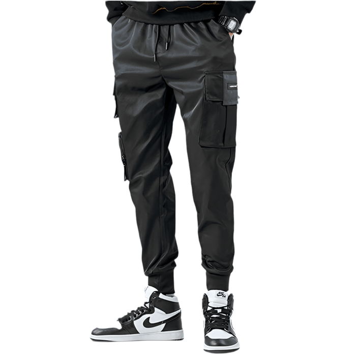 Pantalon Cargo Noir Satiné - LE SOLDAT