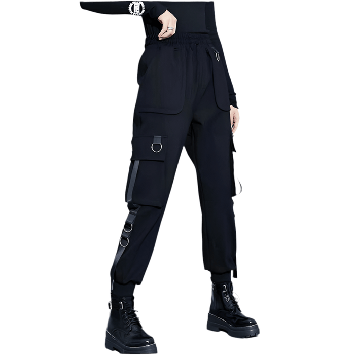 Pantalon Cargo Noir Streetwear Coréen - LE SOLDAT