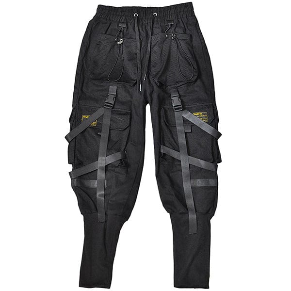 Pantalon Cargo Noir Tactique avec Sangles - LE SOLDAT