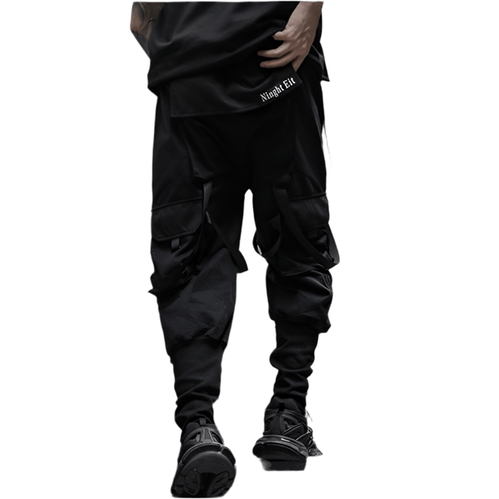 Pantalon Cargo Noir Tactique avec Sangles - LE SOLDAT