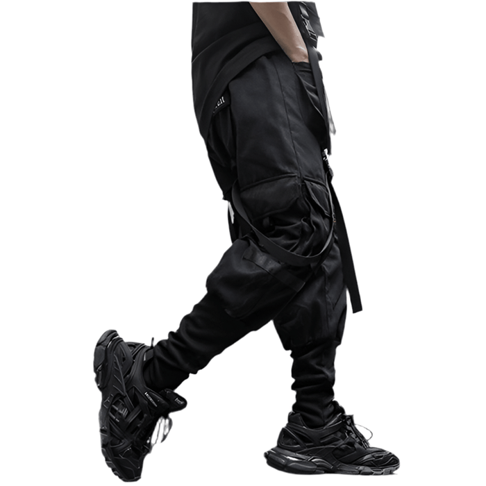 Pantalon Cargo Noir Tactique avec Sangles - LE SOLDAT