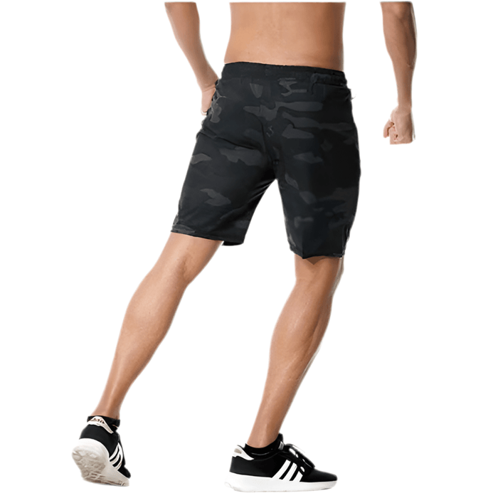 Short Camouflage Jogging Homme Noir - LE SOLDAT