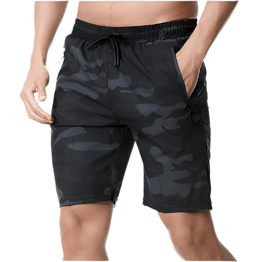 Short Camouflage Jogging Homme Noir - LE SOLDAT