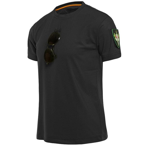 T-Shirt Militaire Homme avec Écusson - LE SOLDAT Noir / S