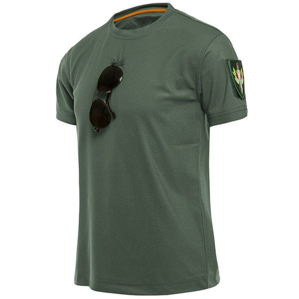 T-Shirt Militaire Homme avec Écusson - LE SOLDAT Vert armée / S